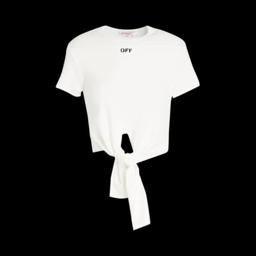 Off-White Off Stamp Rib Knott Crop Tee 'White/Black'