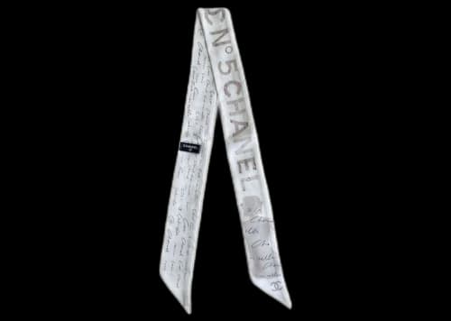 Chanel No.5 Twilly Mini Scarf White/Beige
