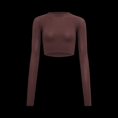 Alaïa Crop Top Long-Sleeve 'Chocolat'