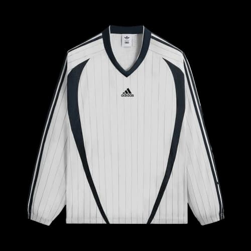 Kith For Adidas Football Pinstripe Long Sleeve V-Neck 'White'