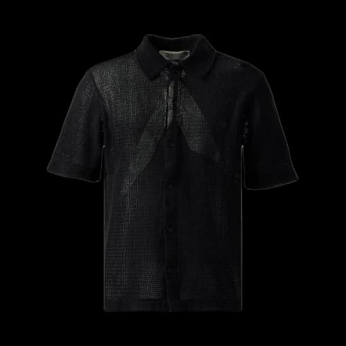 1017 ALYX 9SM Button Up Logo Mesh Short-Sleeve Shirt 'Black'