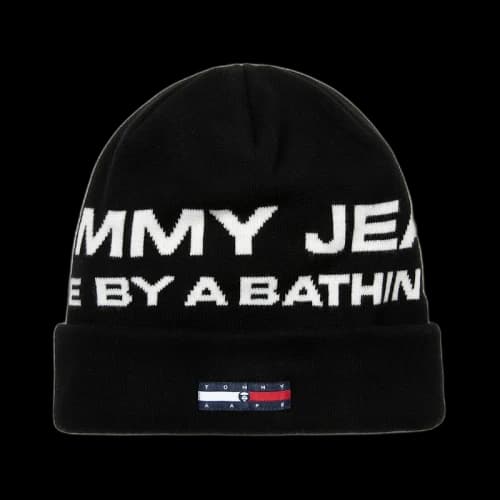 BAPE x Tommy Logo Jacquard Knit Beanie Black