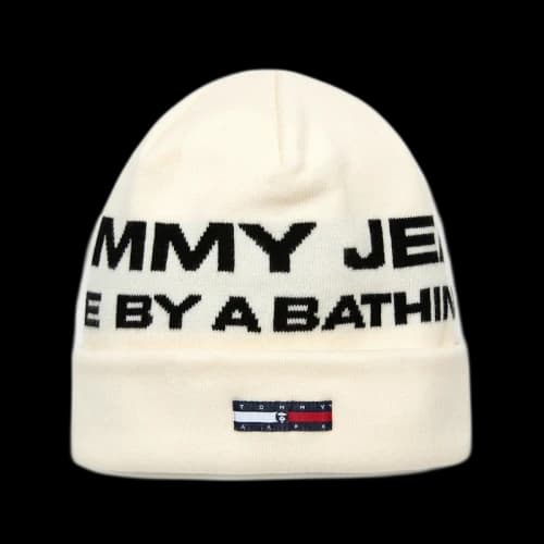 BAPE x Tommy Logo Jacquard Knit Beanie Ivory