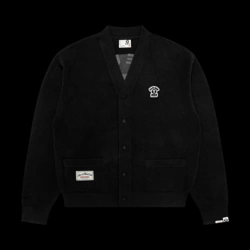 AAPE AAPENOW Moonface v-Neck Cardigan 'Black'
