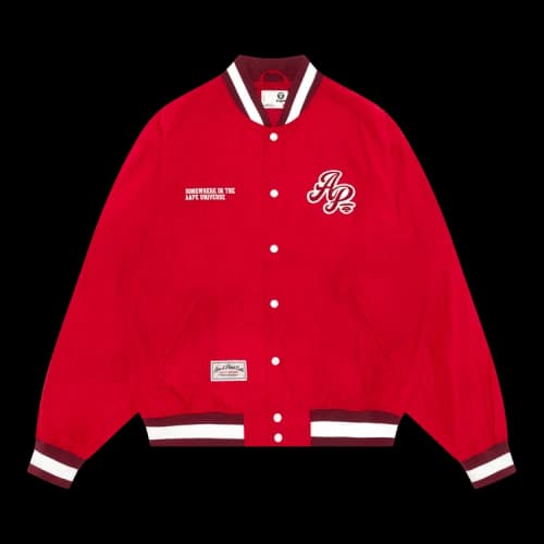 AAPE Sports Logo Varsity Jacket 'Red'