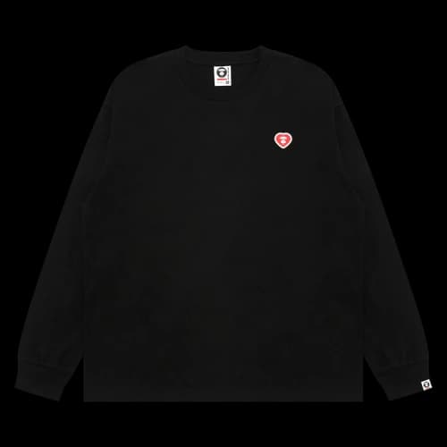 AAPE AAPENOW Heart Long Sleeve Tee 'Black'