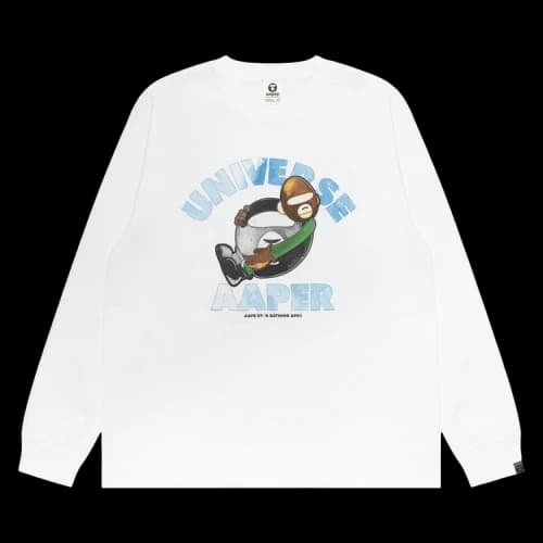 AAPE AAPER Graphic Long Sleeve Tee 'White'