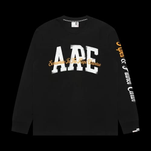 AAPE Sports Logo Long Sleeve Tee 'Black'