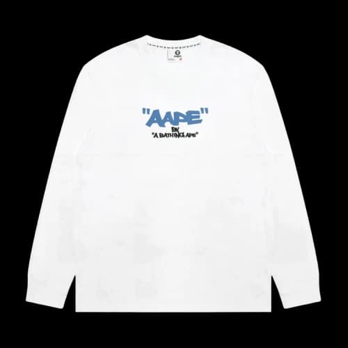 AAPE Graphic Long Sleeve Tee 'White'