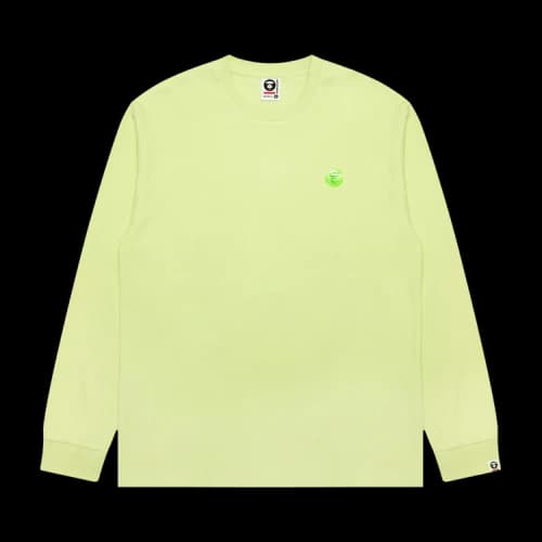 AAPE AAPENOW Moonface Long Sleeve Tee 'Green/Light'