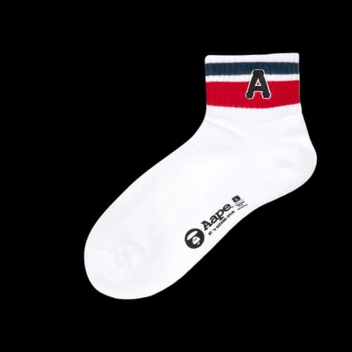 AAPE Striped Ankle Socks 'White'