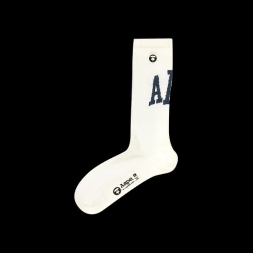 AAPE Moonface Logo Socks 'Ivory'