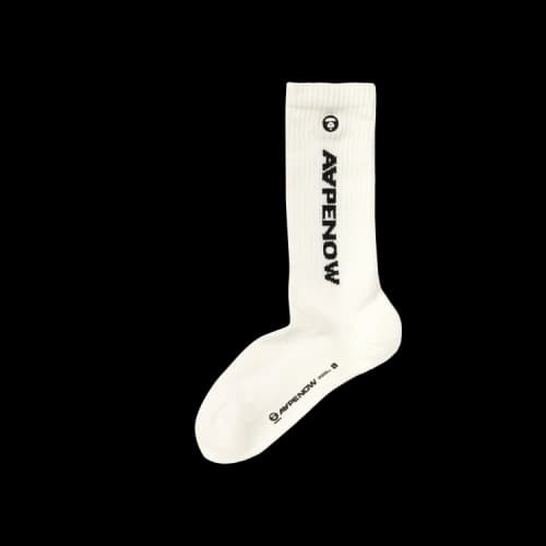 AAPE AAPENOW Moonface Logo Socks 'Ivory'