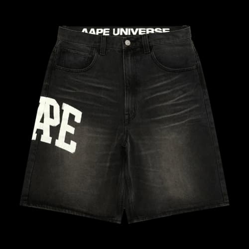 AAPE AAPEUNVS Unvs Denim Shorts 'Black'