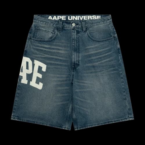 AAPE AAPEUNVS Unvs Denim Shorts 'Blue/Yellow'