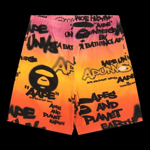 AAPE AAPEUNVS Unvs Graffiti-Print Sweat Shorts 'Pink/Orange'