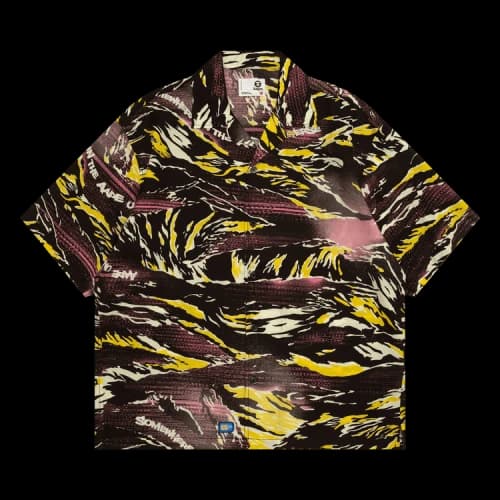 AAPE Printed Short Sleeve Shirt 'Pink/Yellow'