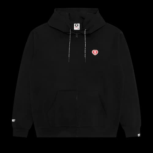 AAPE AAPENOW Heart Moonface Zip-Up Hoodie 'Black'