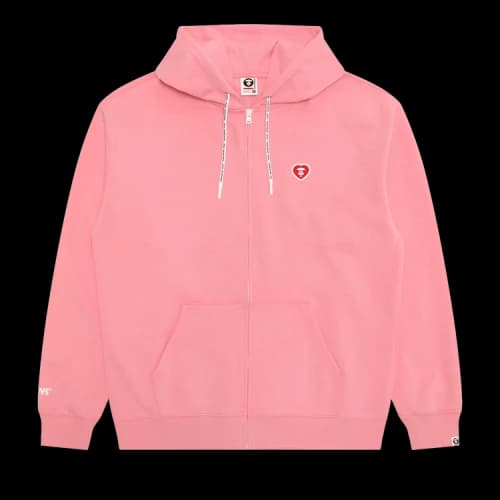 AAPE AAPENOW Heart Moonface Zip-Up Hoodie 'Pink'