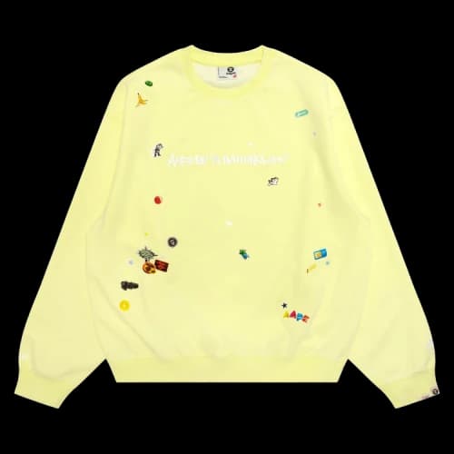 AAPE Sticker Print Crew Neck Sweatshirt 'Green/Light'