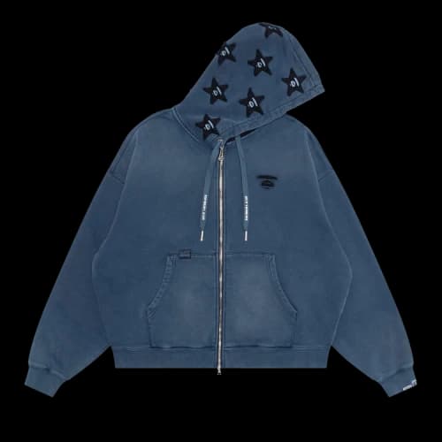 AAPE Moonface Zip-Up Hoodie 'Navy/Light'