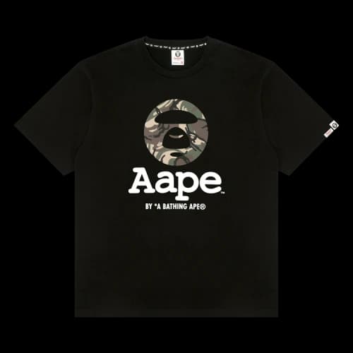 AAPE AAPEUNVS Unvs Camo Moonface Tee 'Black'