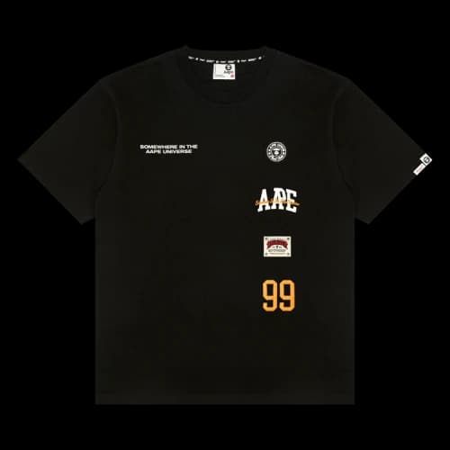 AAPE AAPEUNVS Unvs Multi-Logo Tee 'Black'