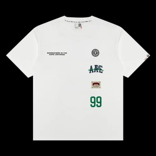 AAPE AAPEUNVS Unvs Multi-Logo Tee 'White'