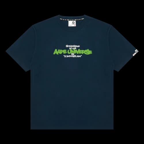 AAPE AAPEUNVS Unvs Graphic Tee 'Navy'