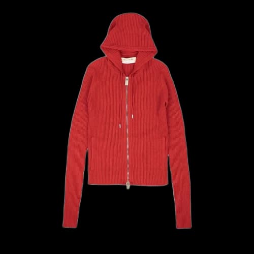 1017 ALYX 9SM Ribbed Knit Zip Up Hoodie Sweatshirt 'Red'