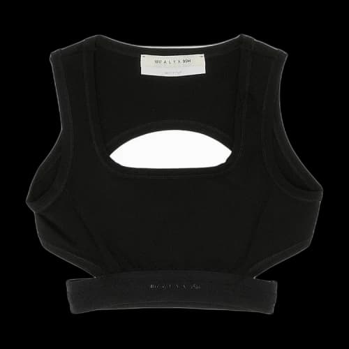 1017 ALYX 9SM Logo Ribbing Crop Top 'Black'