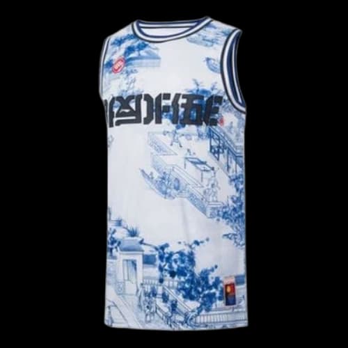 Li-Ning Badfive Basketball Jersey 'White Blue'
