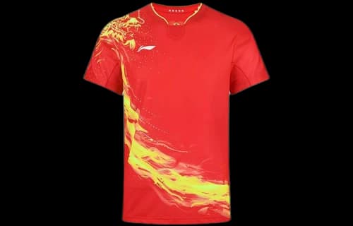 Li-Ning Fast-Dry Table Tennis Dragon T-Shirt 'Red Yellow'