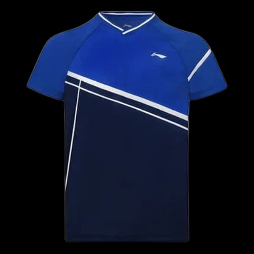 Li-Ning Badminton Series Colorblock Breathable Training Sports Short Sleeve Couple Style Blue