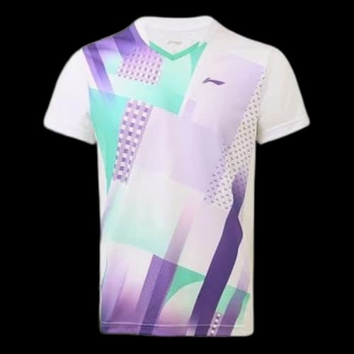 Li-Ning Quick Dry 2022 Spring Badminton Tee 'White Purple'