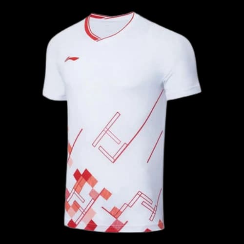Li-Ning Graphic Badminton Competition T-shirt 'White Red'