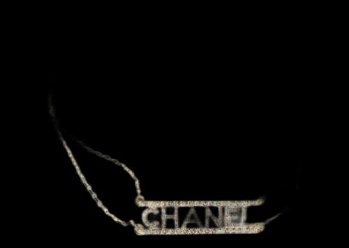 Chanel Metal Choker Necklace Gold/Crystal