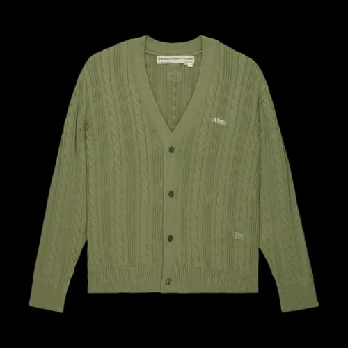 Advisory Board Crystals Cable Knit Crewneck 'Green'