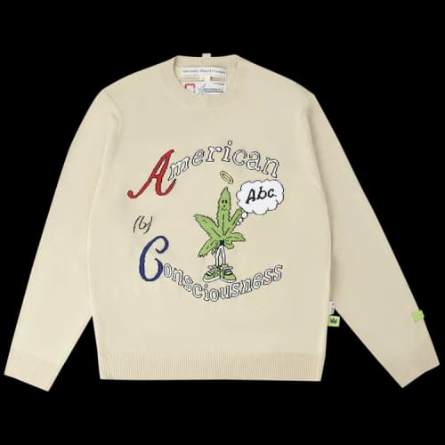 Advisory Board Crystals American Consciousness Crewneck Sweater 'Natural White'