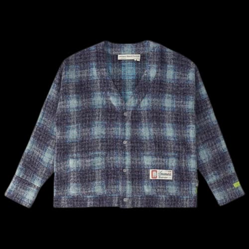 Advisory Board Crystals Shaggy Beavercheck Cardigan 'Blue'