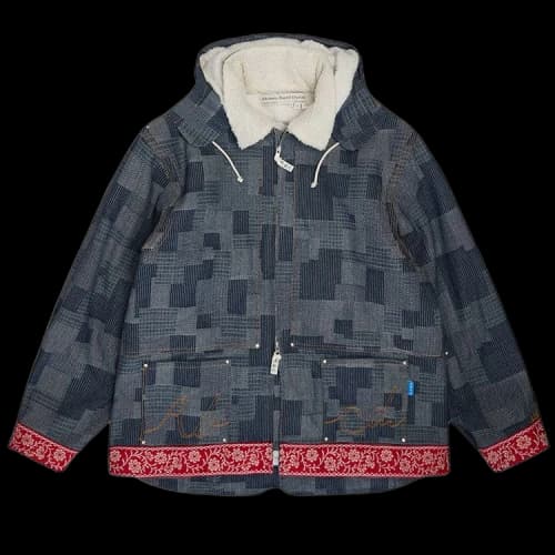 Advisory Board Crystals Crystal Rivet Patchwork Denim Hoodie 'Blue'