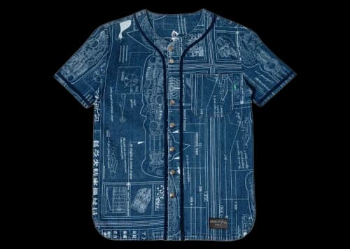 BAIT x Astro Boy Denim Baseball Jersey Blue