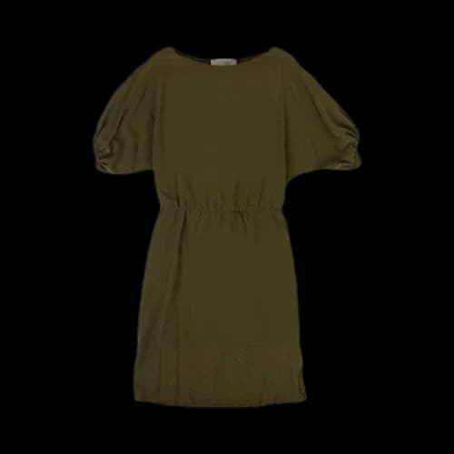Marni Crepe Puff Sleeve Midi Dress 'Leaf Green'
