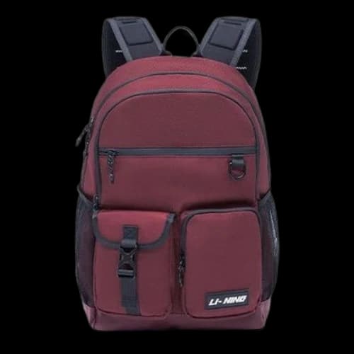 Li-Ning Logo Training Backpack 'Burgundy Black'