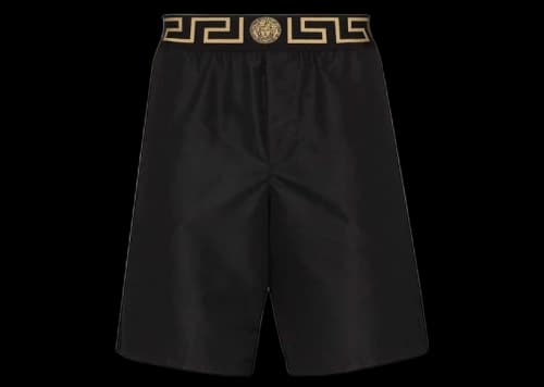 Versace Greca Border Swim Shorts Black