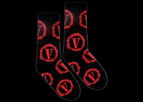 Juice Wrld x Vlone Cirlce Socks Black