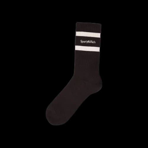 Sporty & Rich Serif Logo Socks 'Chocolate'
