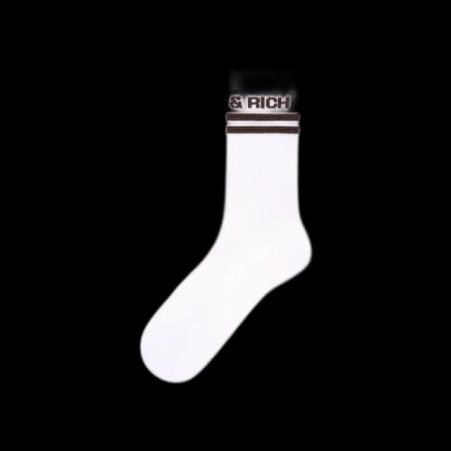 Sporty & Rich Bold Logo Socks 'White'