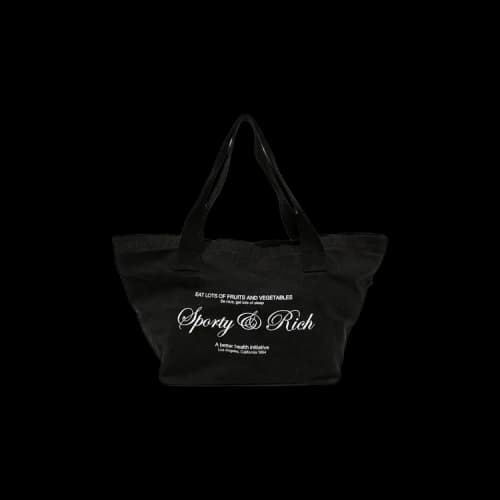 Sporty & Rich Script Logo Tote 'Black'