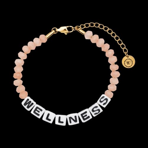 Sporty & Rich Slogan Beaded Bracelet 'Pink'